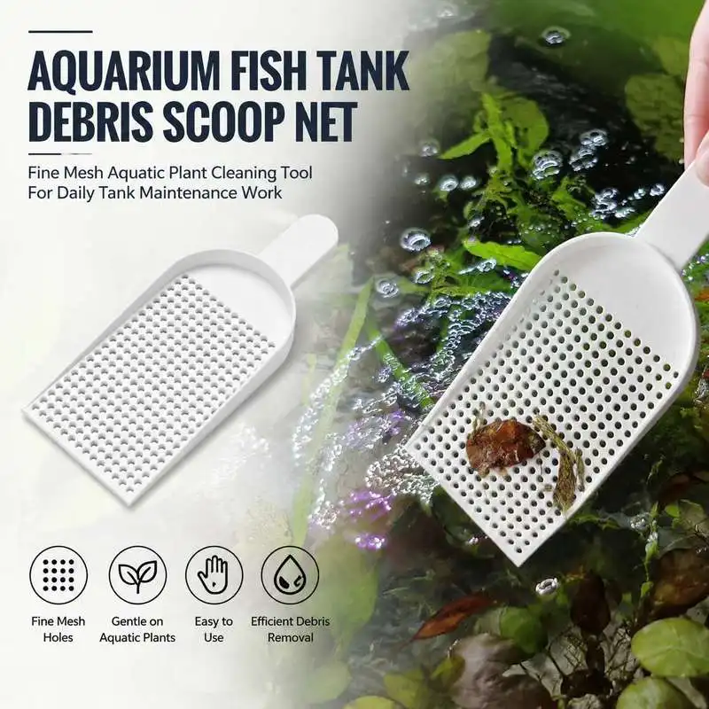 Red de Recogida de Residuos para Acuario, Malla Fina, Herramienta de Limpieza de Plantas Acuáticas para el Mantenimiento Diario del Tanque