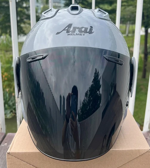 VZ-RAM Hoge kwaliteit ABS klassieke 3/4 open helm, voor Harley motorfietsen en cruisemotoren beschermingshelmen, lichtgrijs