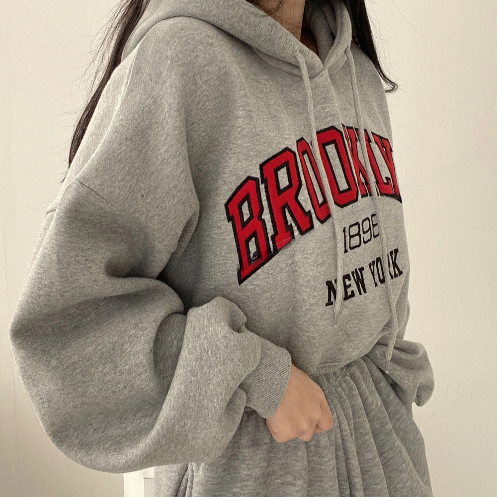 Hoodies Women American Style Cropped Baggy Chic Vintage Student Couple Streetwear Harajuku Y2k Letter Classic Design Personality