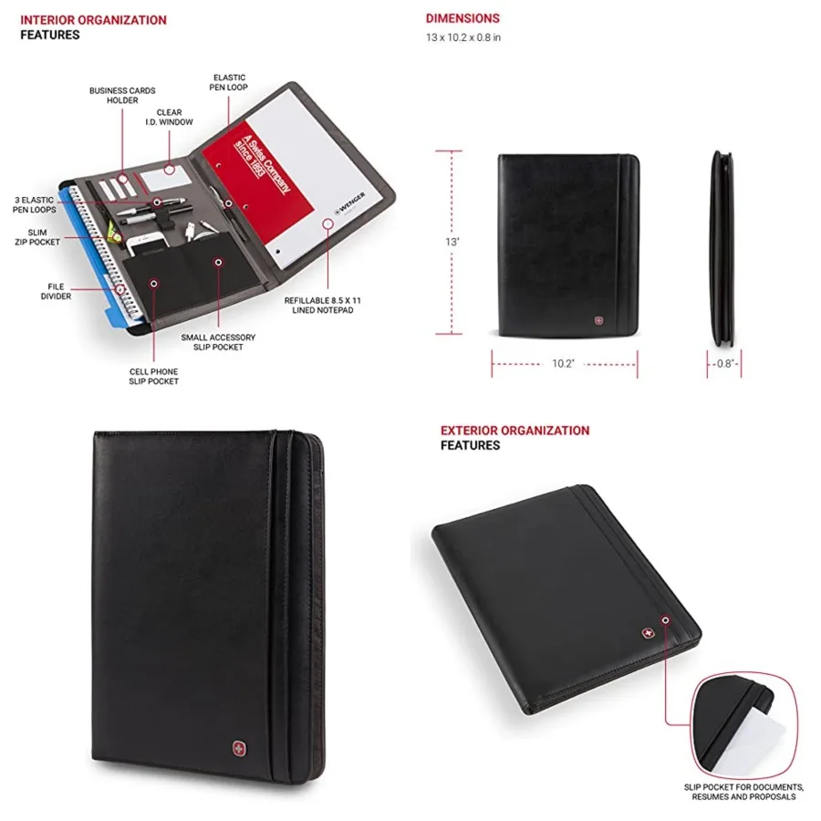 

Merit Padfolio, Padded Document Organizer, Black