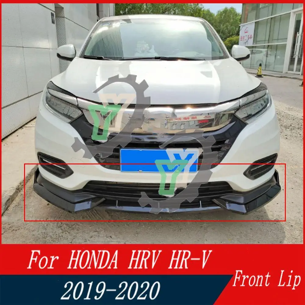 Car Front Spoiler Bumper Lip Glossy Black Car Lower Splitter Body Kit Guard Plate Lippe Board For HONDA VEZEL HRV HR-V 2019-2020