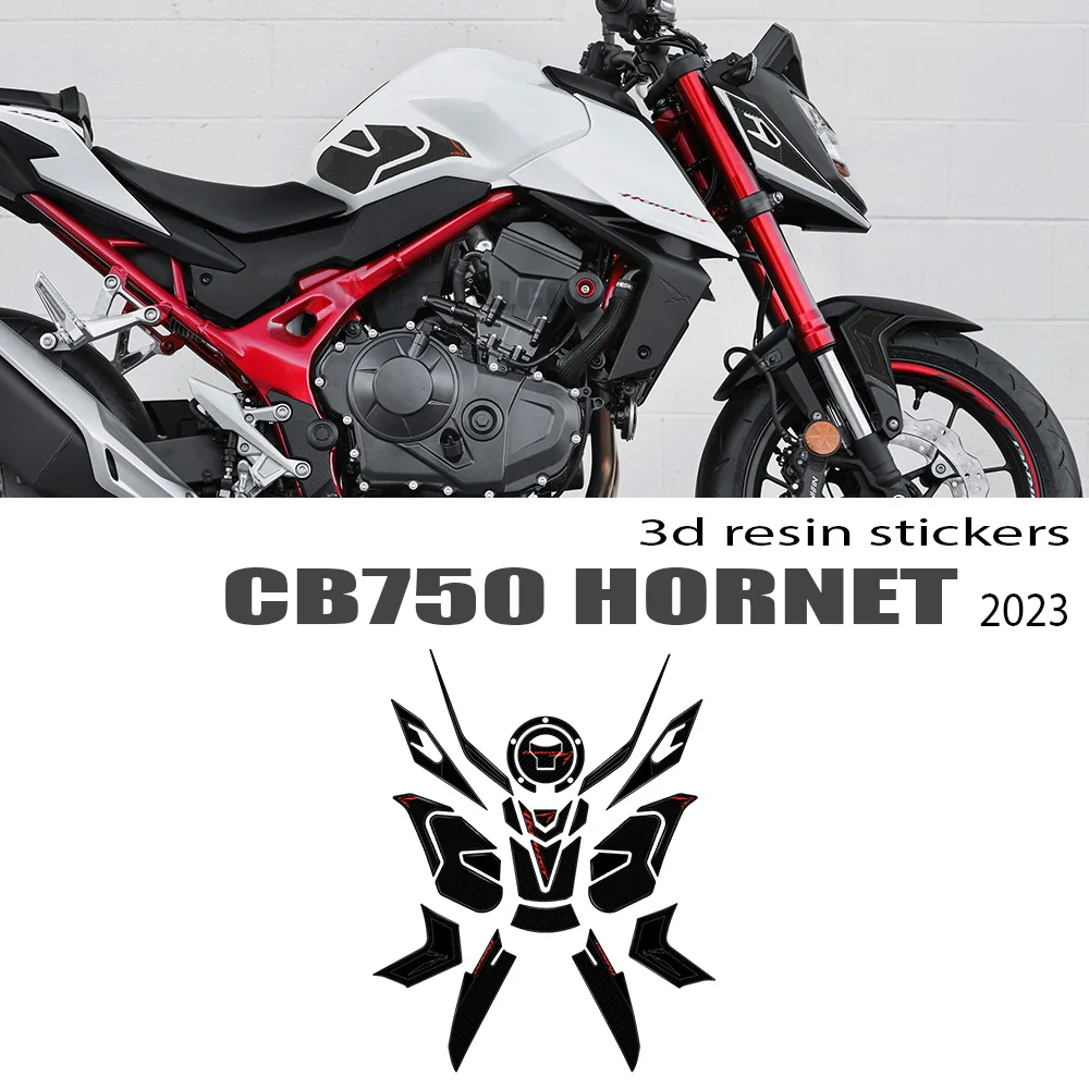 Motocicleta 3D Epoxy Resin Sticker, Tank Pad para Honda Hornet, Kit de proteção, Acessórios para CB750, CB 750, 2023