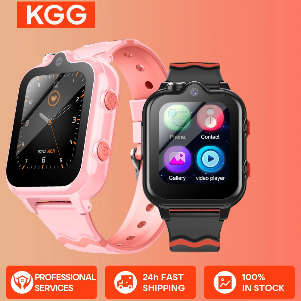 Kgg 4g Kinder Smartwatch GPS-Tracker Dual-Kamera Video anruf sos App herunter laden Kind Smartwatch