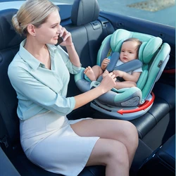 EG90 360째 Rotating Baby Car Seat, Universal Infant Safety Booster, Portable Chair for 0-12 Years Adjustable Travel-Friendly Seat