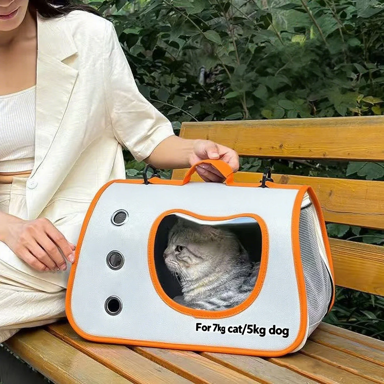 

Переносная сумка-переноска Raymax для кошек и маленьких собак - ткань Оксфорд, дышащая сетка, прозрачное окно из ПВХ, складная, для путешествий на природе