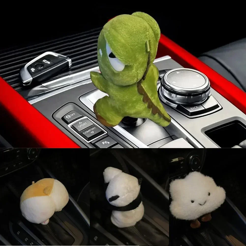 1PC High Quality Soft Plush Bowknot Car Gear Shift Cover Auto Shifter Hand Brake Car SeatBelt Cover Auto Interior Accessories