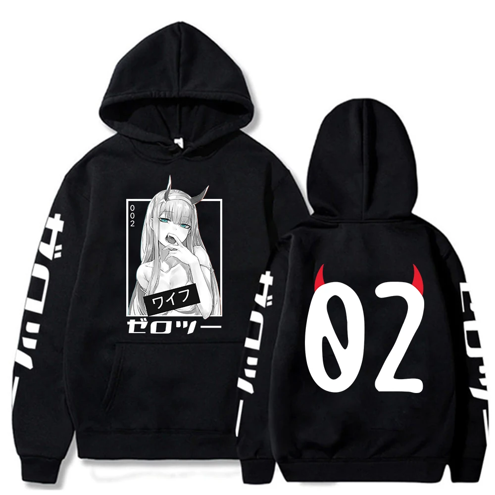 Anime Darling In The Franxx Hoodie Harajuku Zero Two Print Long Sleeve Sweatshirts Men/women Tops