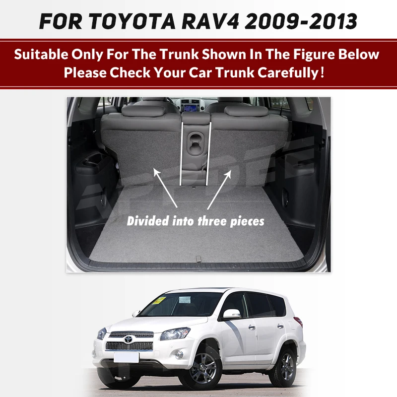 Auto Full Coverage Trunk Mat For Toyota RAV4 2009-2013 12 11 10 Car Boot Cover Pad Cargo Liner Interior Protector Accessories