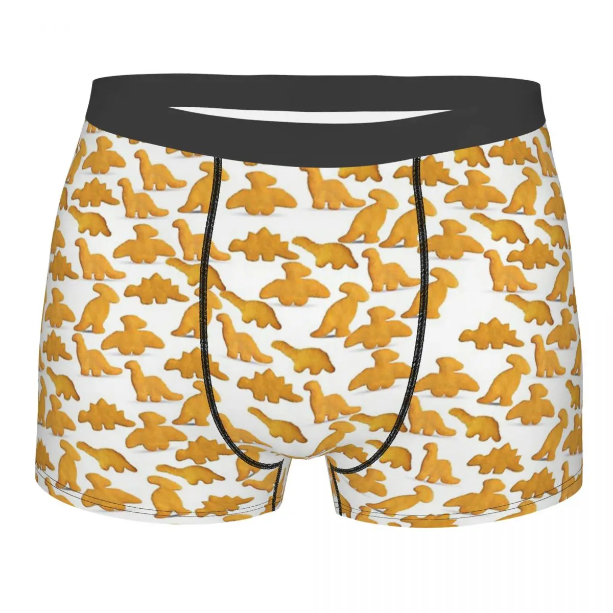Calzoncillos bóxer de algodón para hombre, ropa interior cómoda, dinosaurio, pollo, Nuggets, Meme