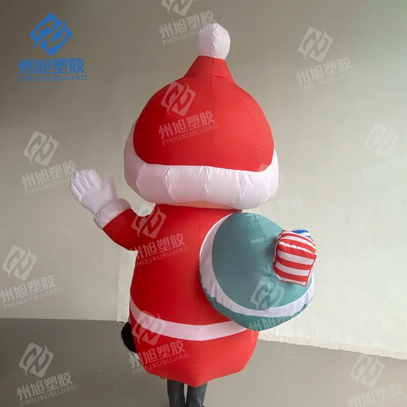 

Friendly christmas inflatable santa claus backpack walking old man cartoon air mold man for new year advertising