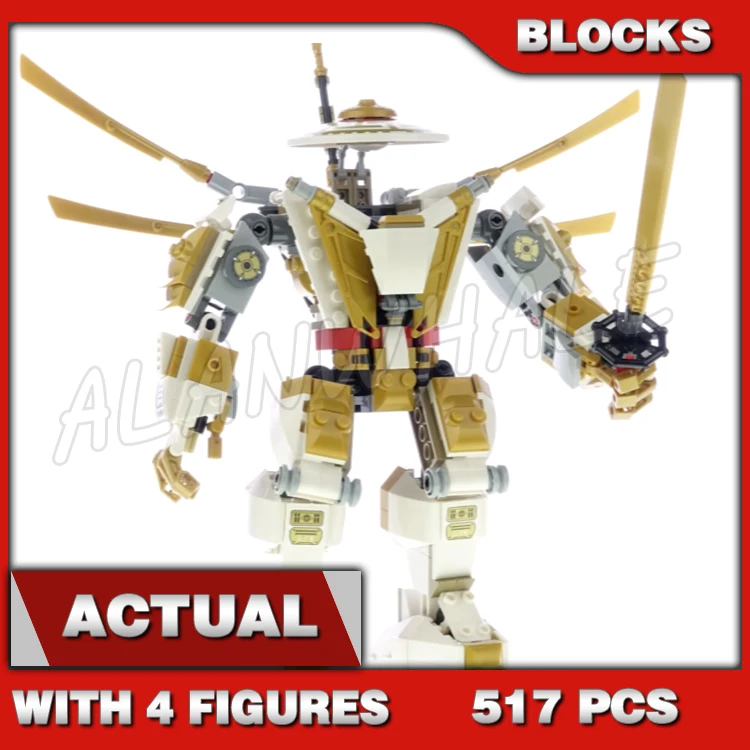 

517pcs Shinobi Legacy Golden Mech Temple of Light Stone Army Scout 11492 Building Blocks toys GIfts Compatible With Model