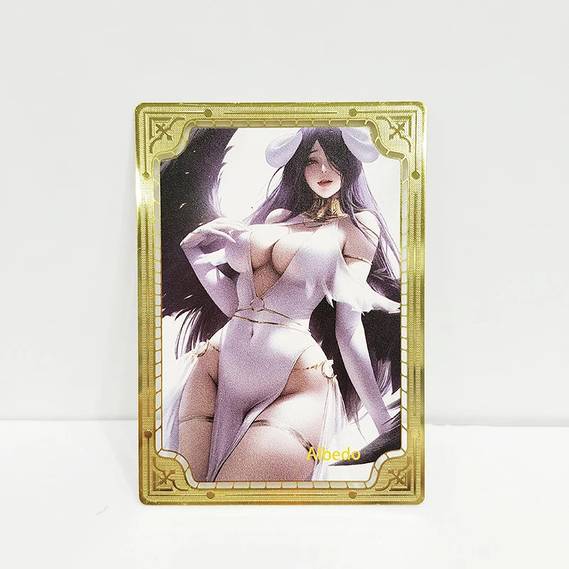 88 x63mm Diy Self Made Goddess Story Kochou Shinobu Makima Rem Collection Card Gold Metal Card Yuuki Asuna Anime Card Gift Toys