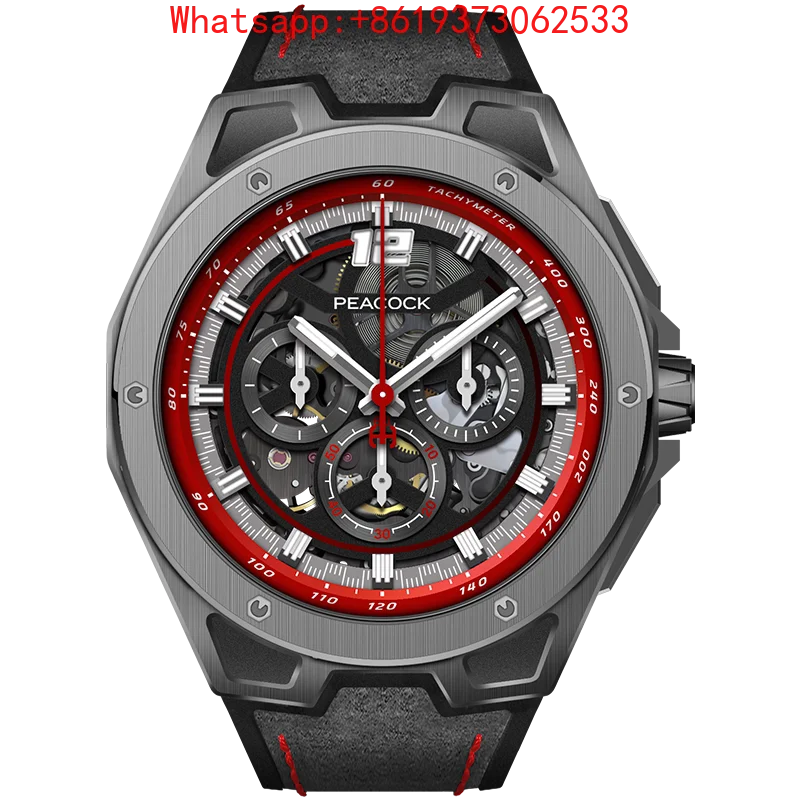 Custom Discovery Series Extreme Speed Three-Eye Chronograph Manual Mechanical Men's Sports Watch