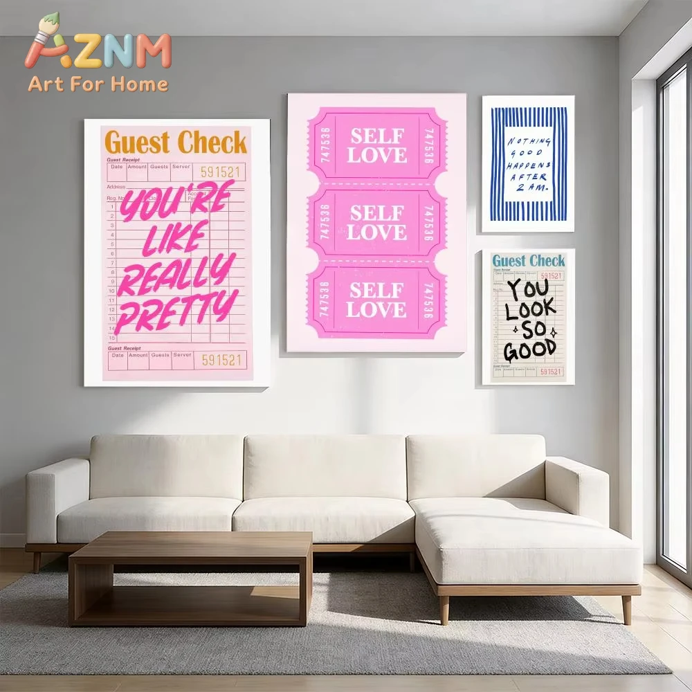 

1pc Minimalist Sunny Eclectic Love Quotes Poster Premium Cartoon Wall Art Home Room Decor Gift