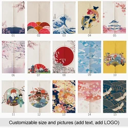 Cherry Blossom Japanese Door Curtain Kitchen Partition Curtains Hotel Room Cafe Shower Rooms Studios Noren Hanging Half-Curtains