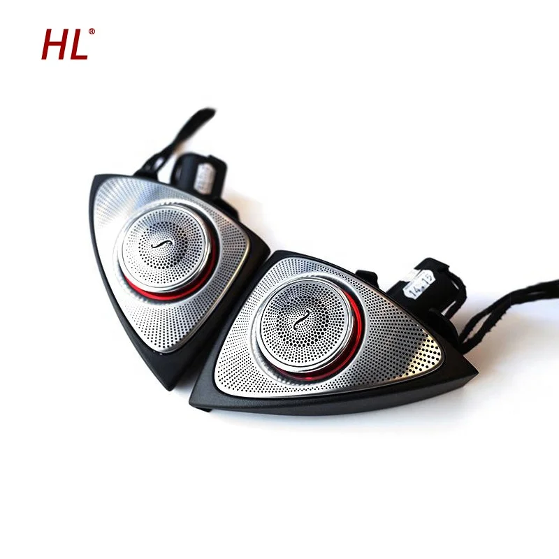 Car 3D Rotating Tweeters Speaker with 64 Colors Ambient Light for Mercedes Benz S-class W222