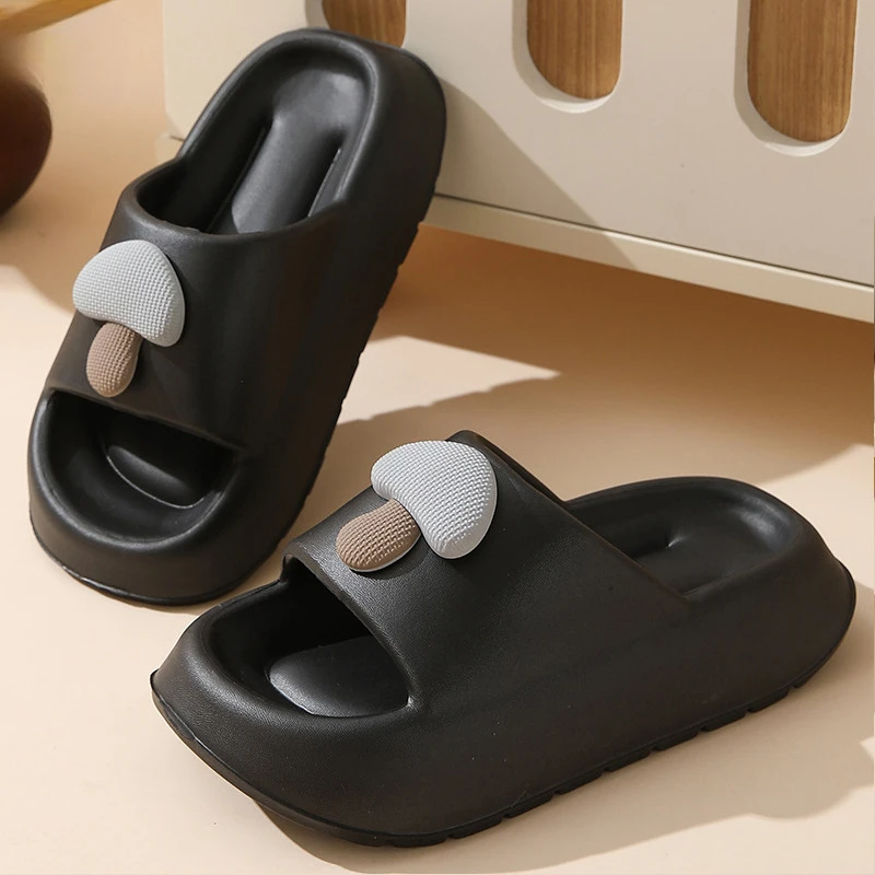 Three-dimensional cute mushroom comfortable home non-slip eva slippers thick-bottomed bathroom men's and women's cool slippers