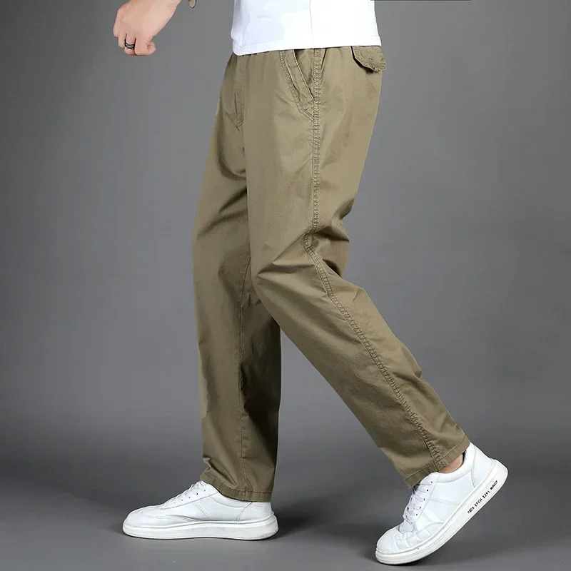 100% Baumwolle Herren Workwear Hose, Herren Frühjahr/Sommer lose übergroße Freizeit hose