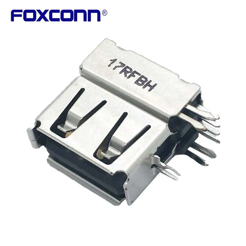 Foxconn UB9112C-C04-4F Side thrusting USB2.0 Short body Flanging 4PIN Connector