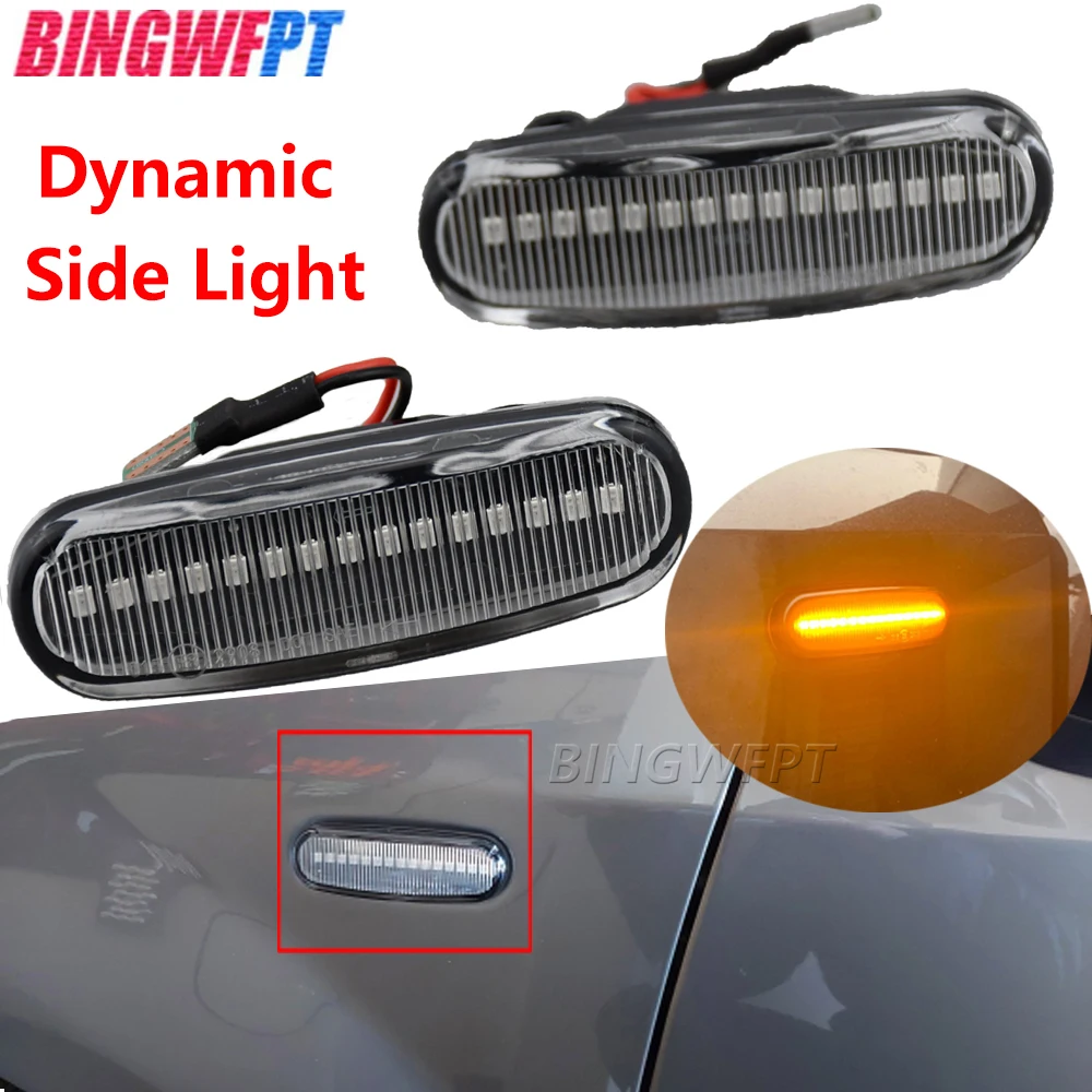 2Pcs For Fiat Panda 169 Grande Punto Inkl. Evo Doblo Fiorino Linea Idea Dynamic LED Side Marker Light Repeater Lamp