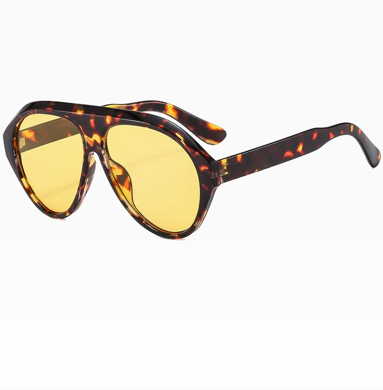 Piloten-Sonnenbrille mit großem Rahmen, Unisex, Übergröße, modische braune Sonnenbrille, Markendesign, Winterbrille – Detail 38