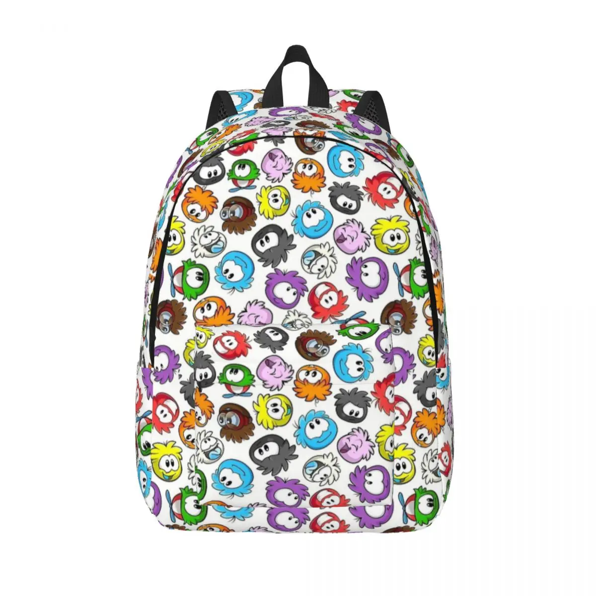 

New Puffle Pattern Club Penguin Backpack for Men Women Casual High School Hiking Travel Daypack Laptop Shoulder Bag Outdoor