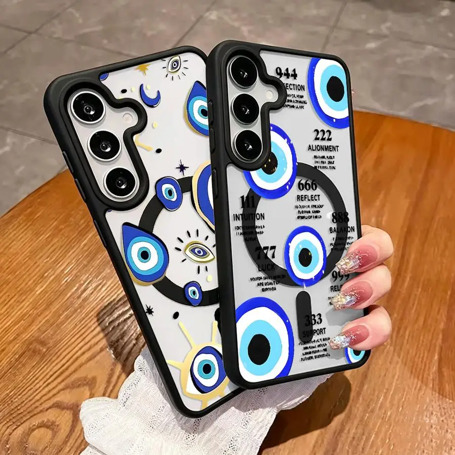 Minimal Eye Art Pattern Magnetic Phone Cover Case for Samsung Galaxy S26 S25 S23 S26+ Ultra S22 S24+ Plus S24 FE S25 S23+