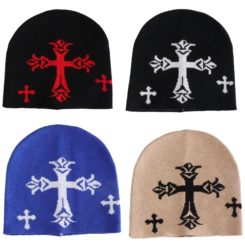 InsStyle Skull Hat Boys Girl Hiphop Beanie Hat Pilling Resistant Jacquard Hats