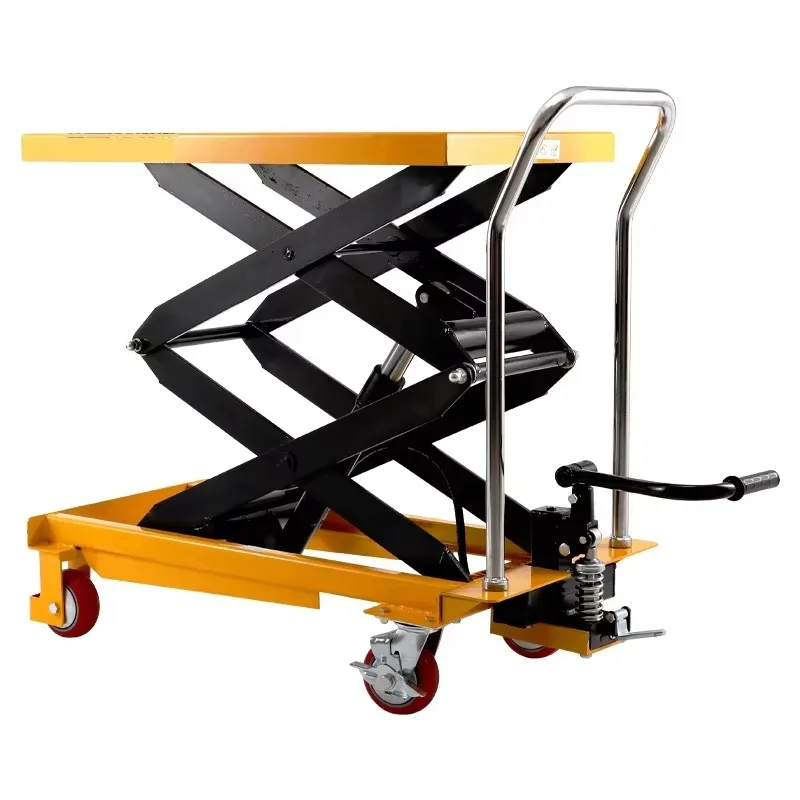 

Manual electric hydraulic platform truck mobile lifting platform mold flatbed truck foot-operated lifting trolley