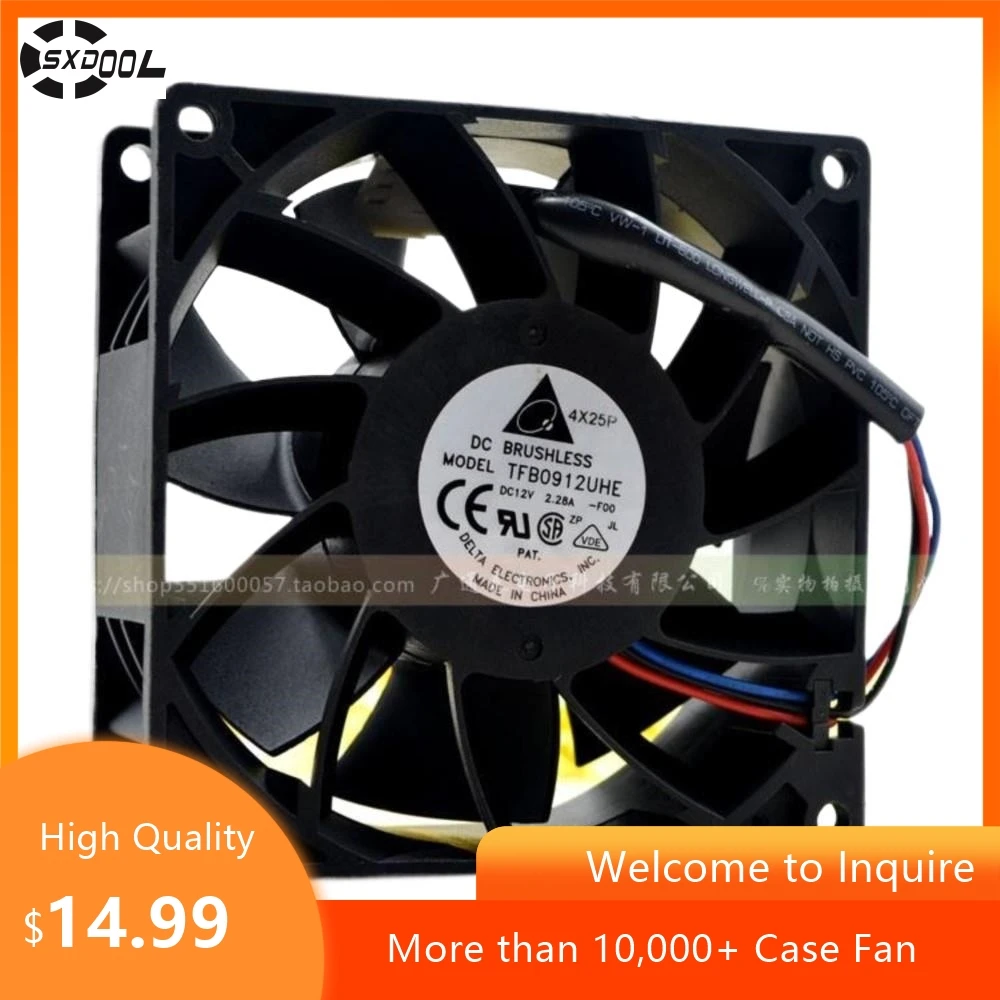 for Delta TFB0912UHE 12V 2.28A 9238 9CM Car Modification Booster Axial Cooling Fan for Automotive & Performance Cooling