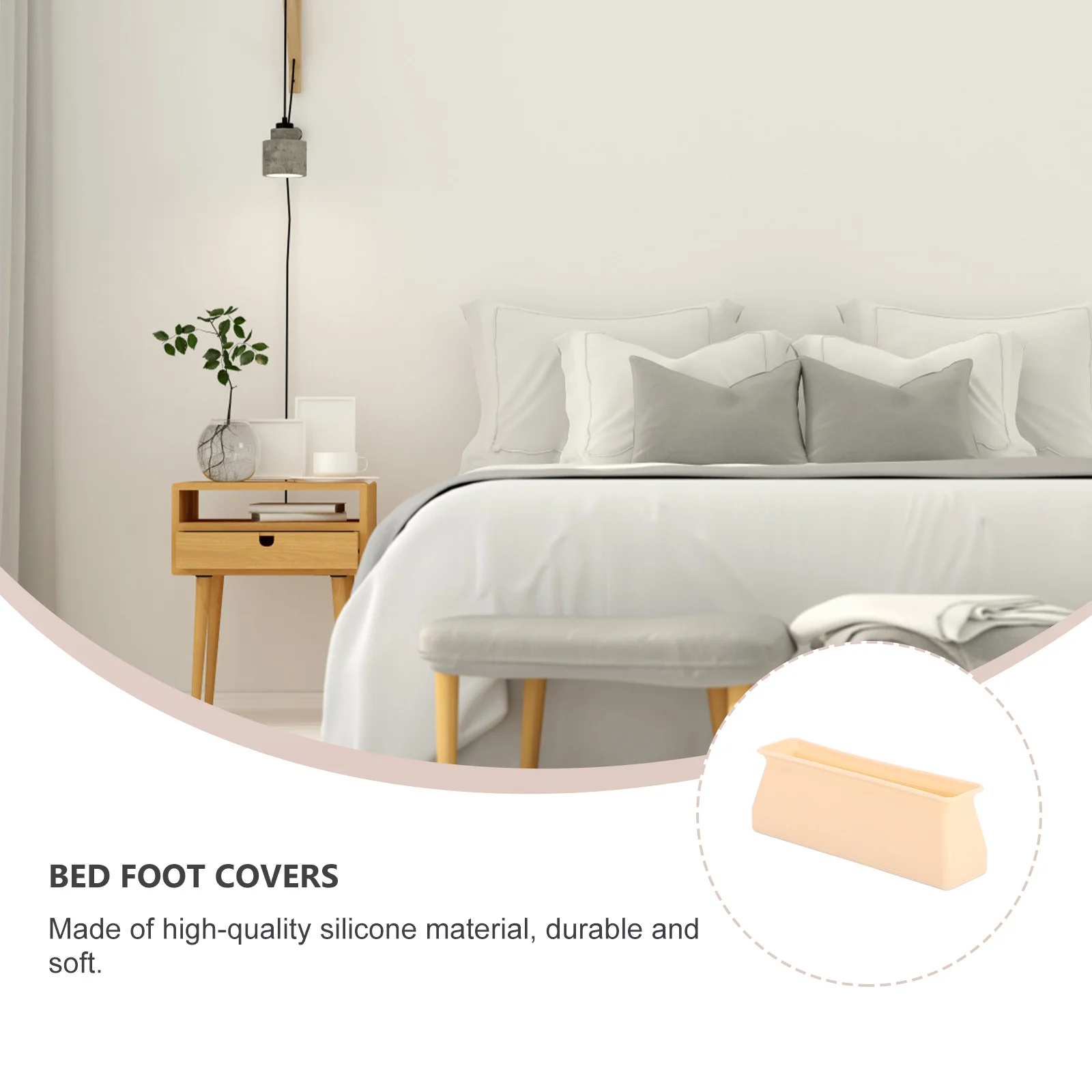 

8pcs Rectangular Bed Leg Protectors Yellow Non-Slip Furniture Feet Pad Wear-Resistant Table Foot Mat For Hard Floors Home Decor