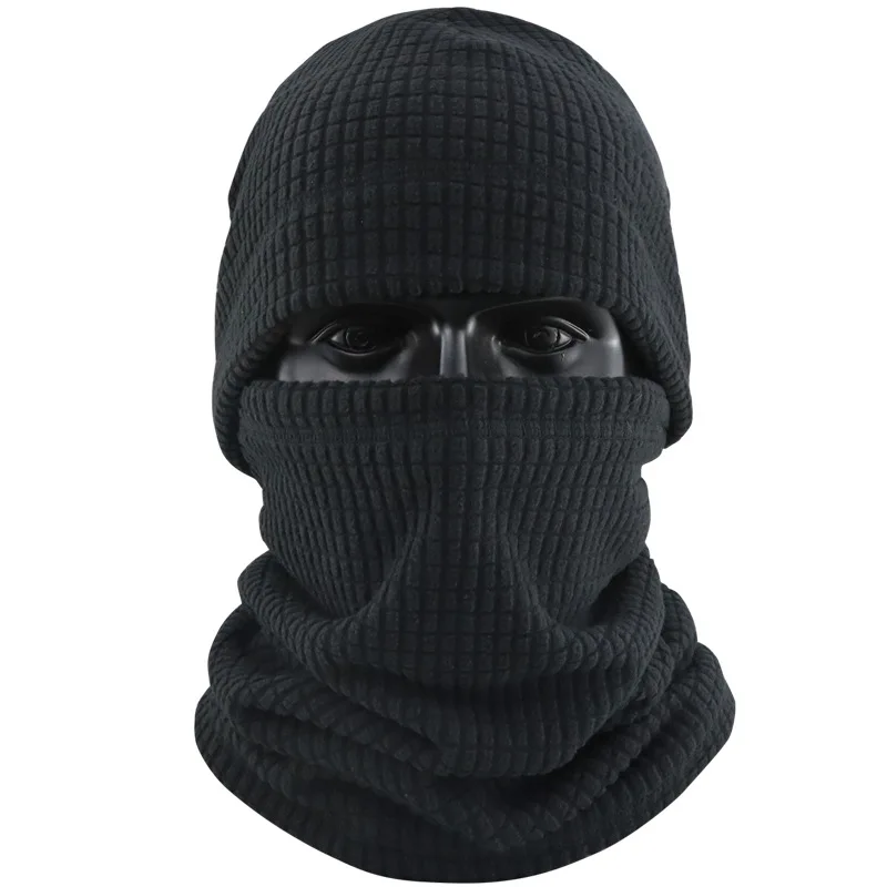 Set di sciarpe per cappelli e berretti invernali, scaldacollo con cappuccio con teschio foderato in pile spesso lavorato a maglia calda per uomo