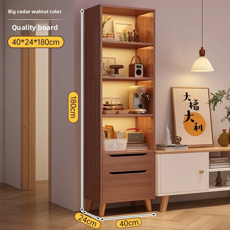 Bookcase Household Standing Cabinet  Floor Shelf Living Room Locker Small Narrow Cabinet Dust-proof Locker Storage Cabinet