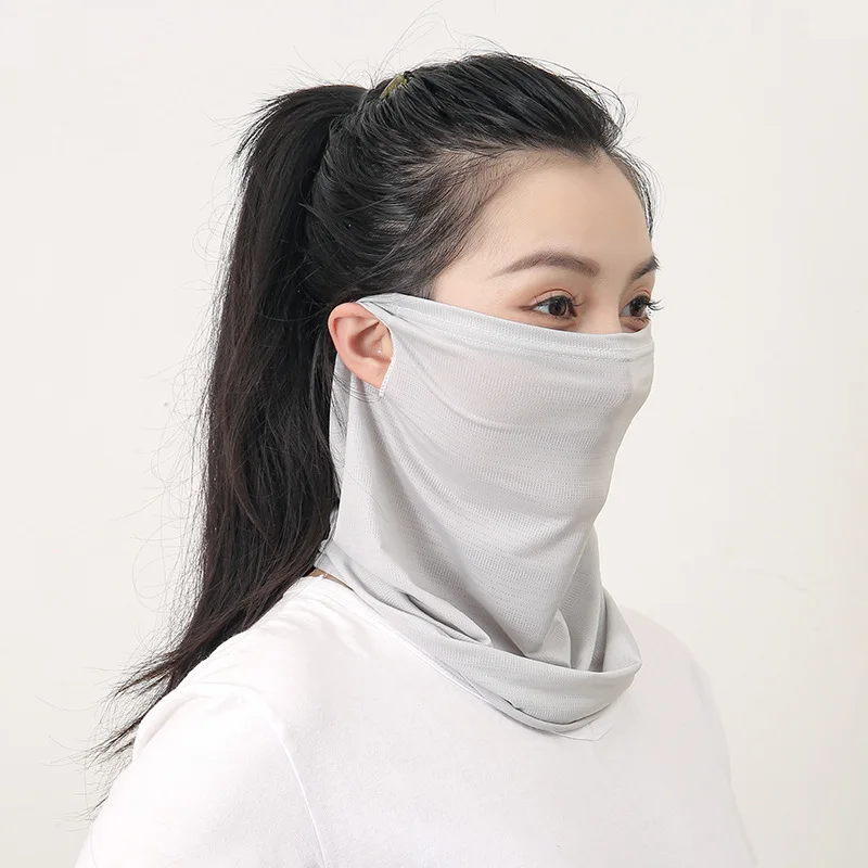 Outdoor Cycling Ice Mesh Mask Sports Sunscreen Scarf Neck Protection Face Protection Multi-functional Head Scarf Climbing Mask