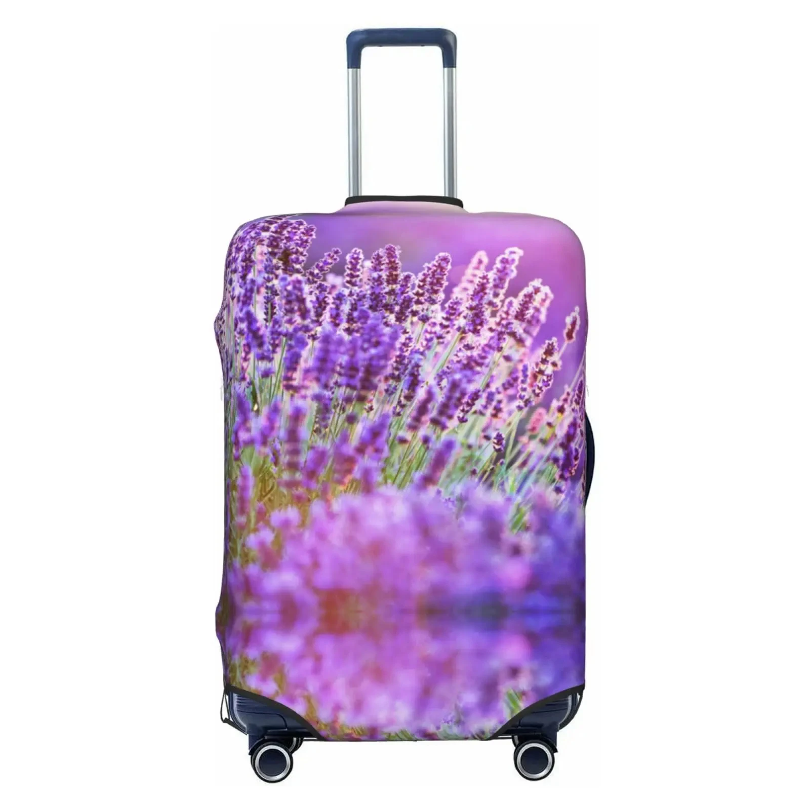 Lavender Plant Flowers Purple White Travel Luggage Cover Elastic Baggage Cover Suitcase Case Dust-proof Cover Travel Accessories