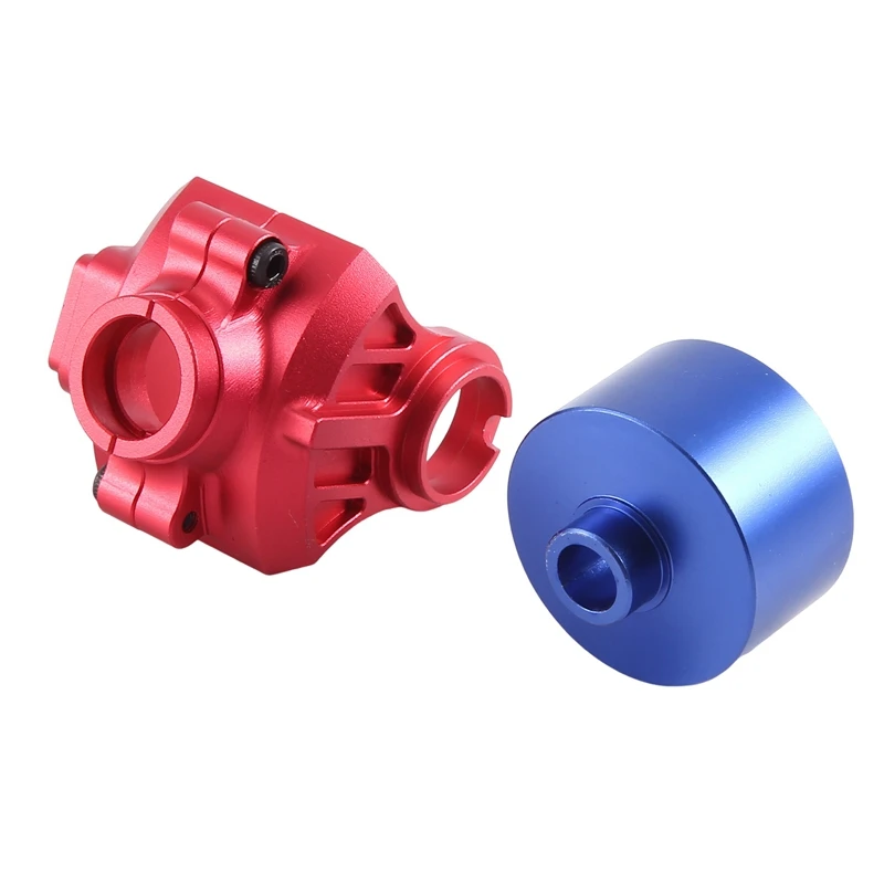 Metal Front And Rear Differential Case And Protector For ARRMA 1/8 MOJAVE 4S BLX RTR RC Car Upgrade Parts Blue+Red