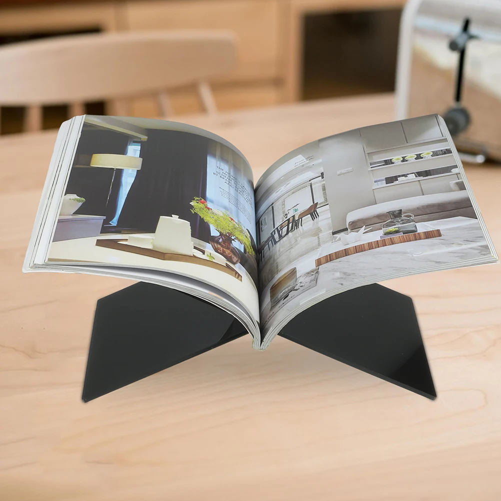 

1pcs X-Shaped Acrylic Stand For Reading Display Cookbook Bible Guest Book Coffee Table Open Book Rack Desk Organizer 4Mm Thick