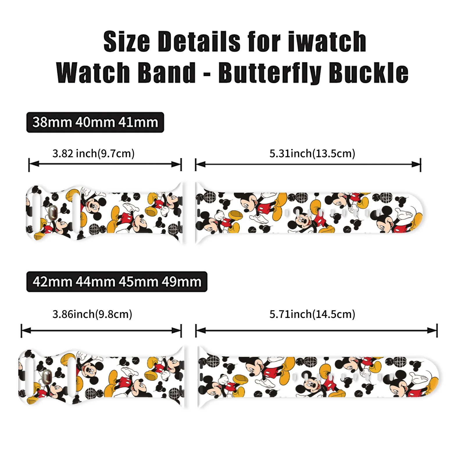 Disney Leopard Mich Print Strap for Apple Watch 11 10 9 8 SE Silicone Band Replaceable Watchband for iWatch 46mm 44mm 42mm 41mm