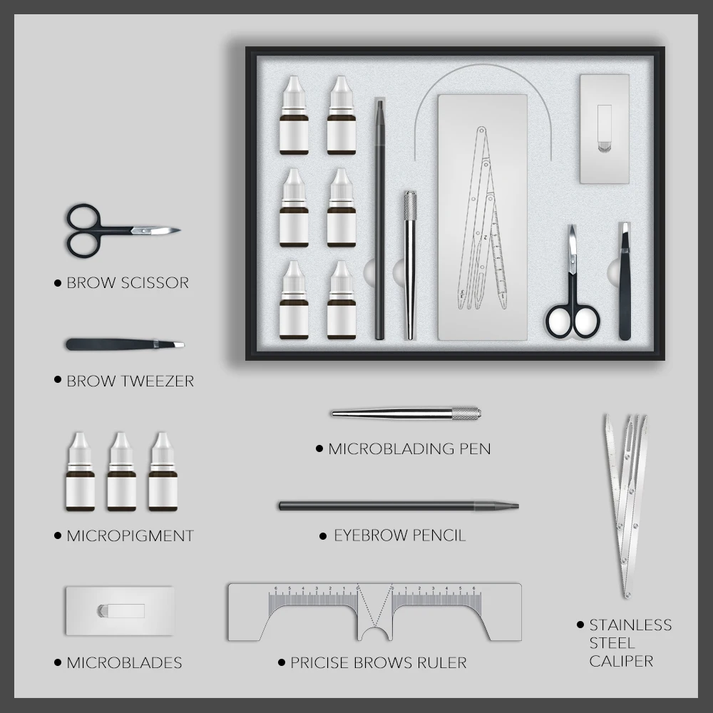 Private Label Permanent Makeup and Microblading Set Microblading Starter Kit Beauty Academy Training Tattoo Kit