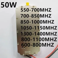 Amplificador de potência feito sob encomenda do RF, 50W, 700-850MHZ, 550-700MHZ, 850-1000MHZ, 1050-1150MHZ, GU Fd