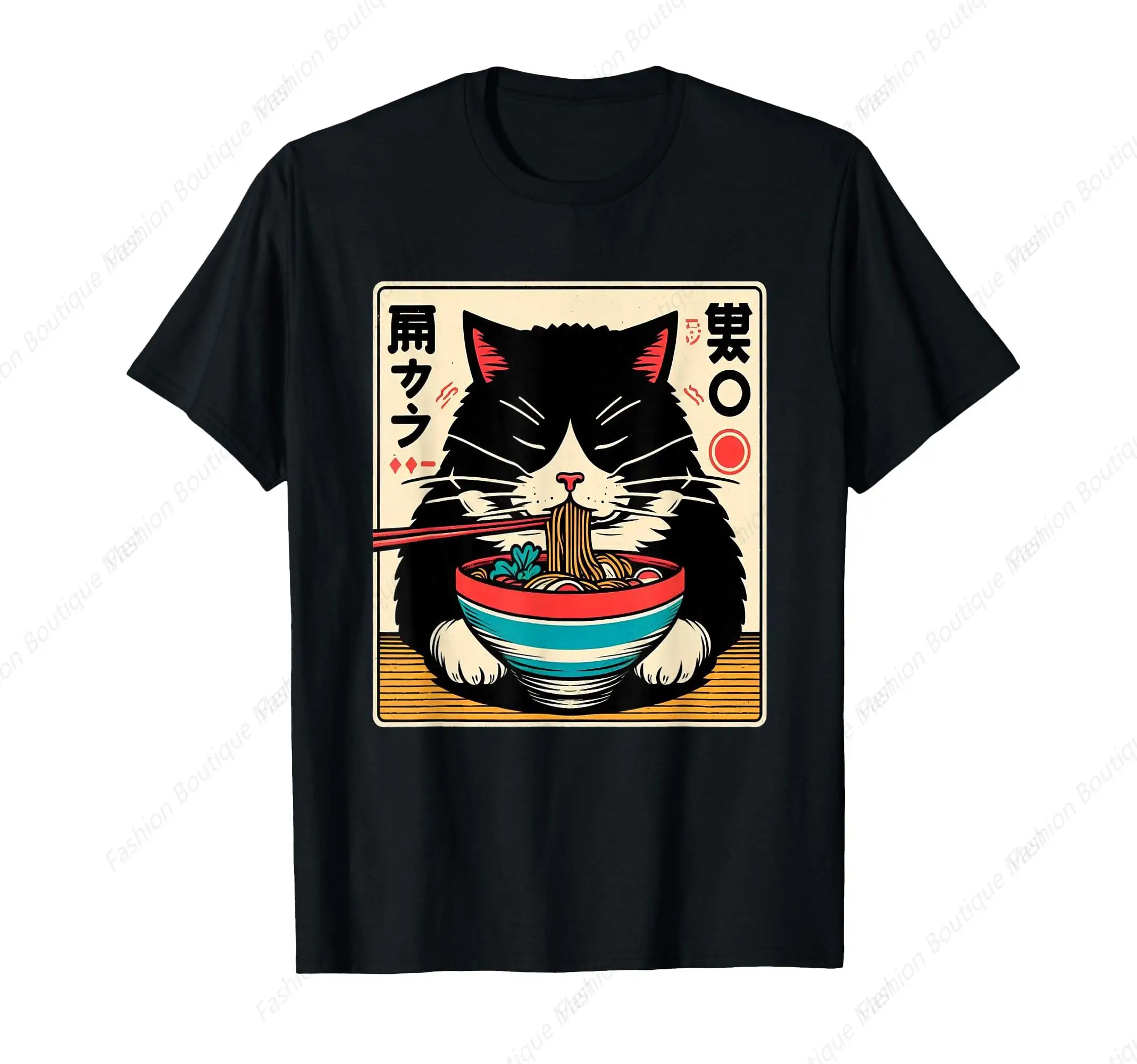 

Hot-Selling Ramen Cat Kawaii Neko Japanese Noodles Aesthetic Otaku Lover Soft T-Shirt