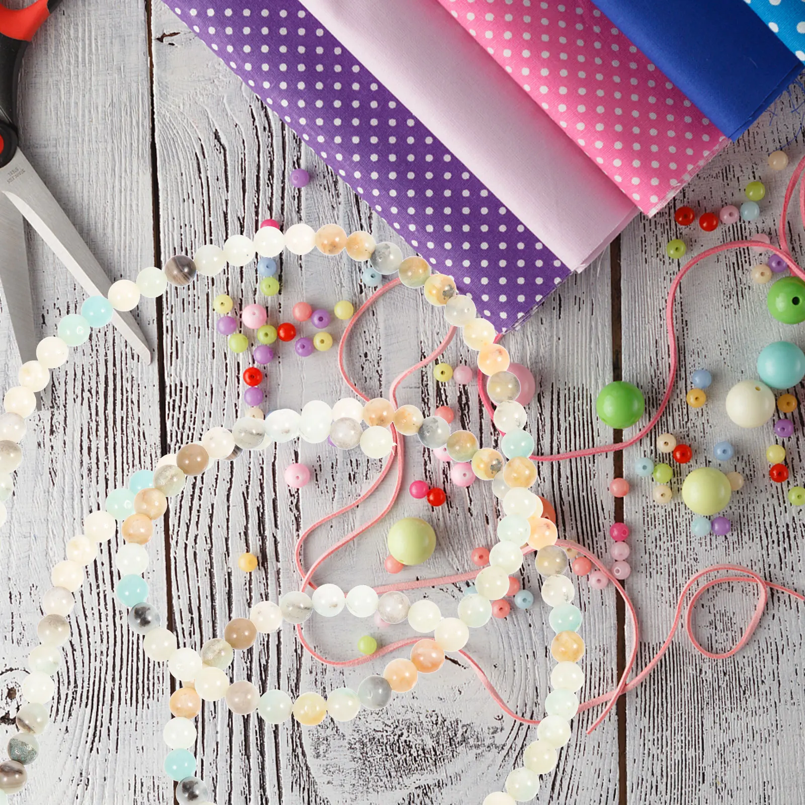 

2 Strips Decorative Bracelet Beads Loose DIY Jewelry Beads Natural Supplies Lightweight Multi-Function Accessories