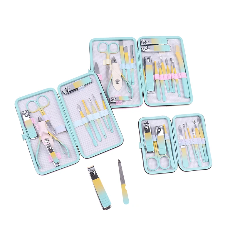 10/12/18Pcs Nagelknipser Set Edelstahl Maniküre Pediküre Kit Pflege Werkzeuge Mit Reiseetui