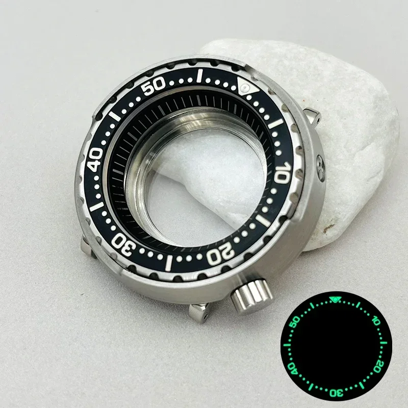 

NH36 Case 47mm Silver Canned Tuna Watch Cases Sealed Waterproof Fits Seiko NH35 7S26 4R36 Movements Watch Repair Replace Parts