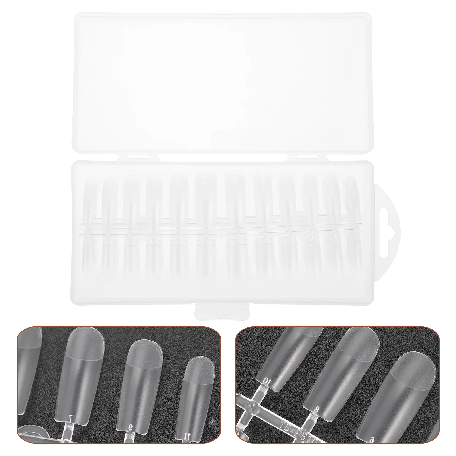 

1 Box Transparent Fake Nails Full Cover False Nail Tips Dull Polish Clear Artificial Nail Extensions Diy Manicure