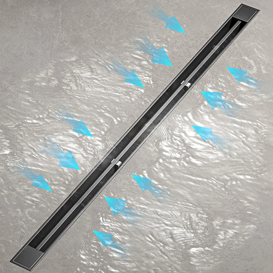 Grey Floor Drain 30 40 50cm 304 Stainless Steel Lavotory Bathroom Shower Long Linear Drainage Strip Side Floor Drains 3.2 CM