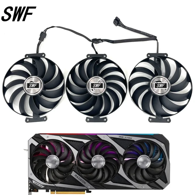 95MM cf10u12s T129215SU chłodnica wentylator zamiennik dla ASUS ROG Strix GeForce RTX 3060 Ti 3070 3080 karta graficzna 3090 Ti