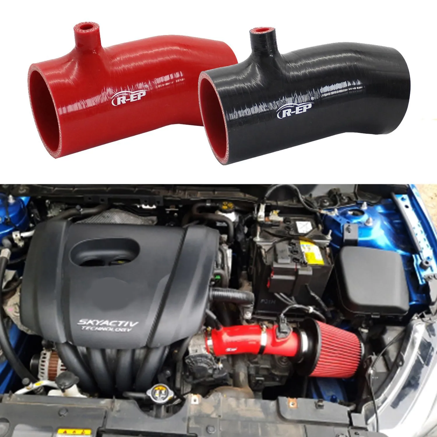 R-EP High Flow Cold Air Intake Pipe  Turbo Intercooler for Mazda 6 CX-4 Atez 2.0L 2.5L with Air Filter Replacement Silicone Hose