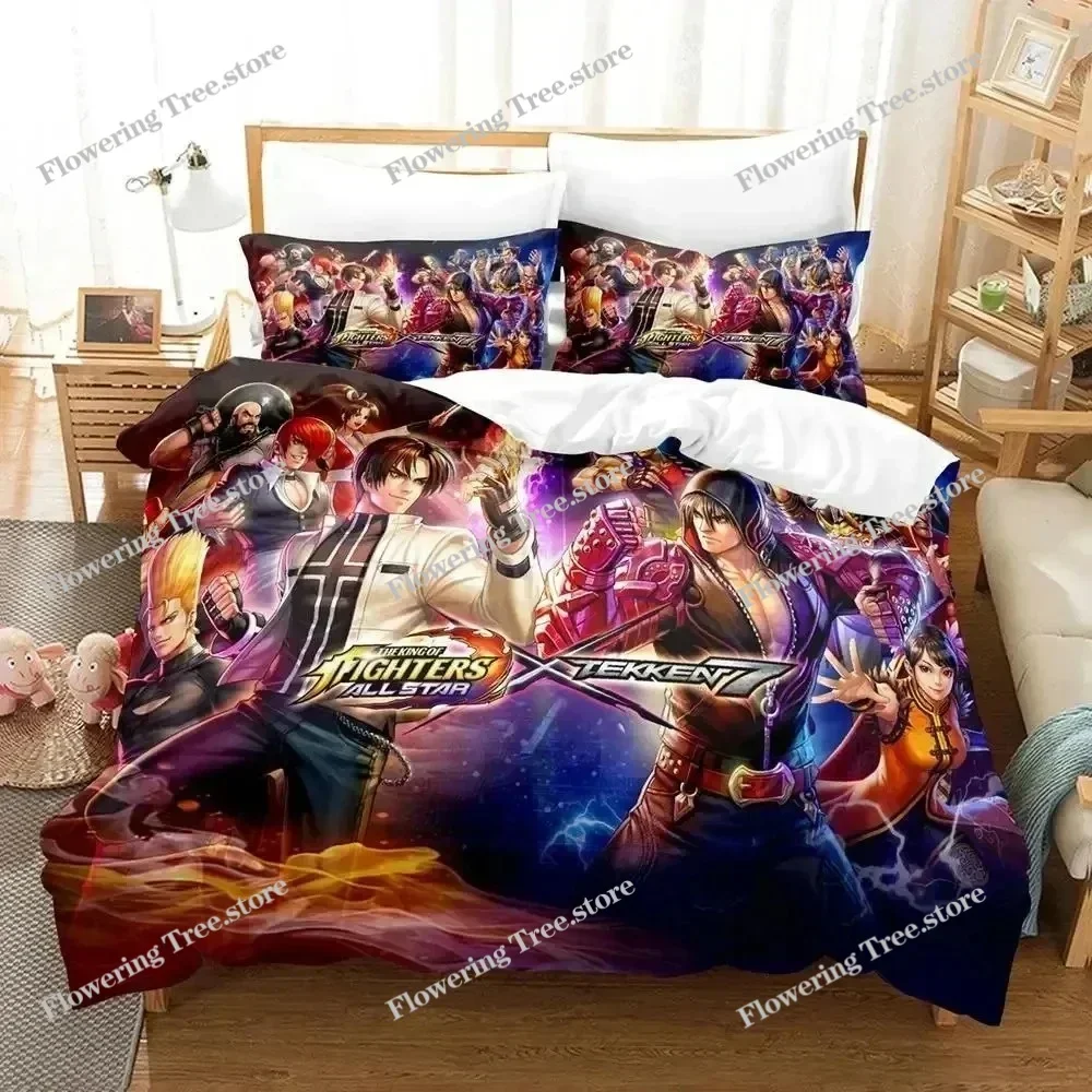 

Anime King Of Fighters Bedding Set Duvet Cover Bed Set Quilt Cover Pillowcase Comforter king Queen Size Boys Adult Bedding029