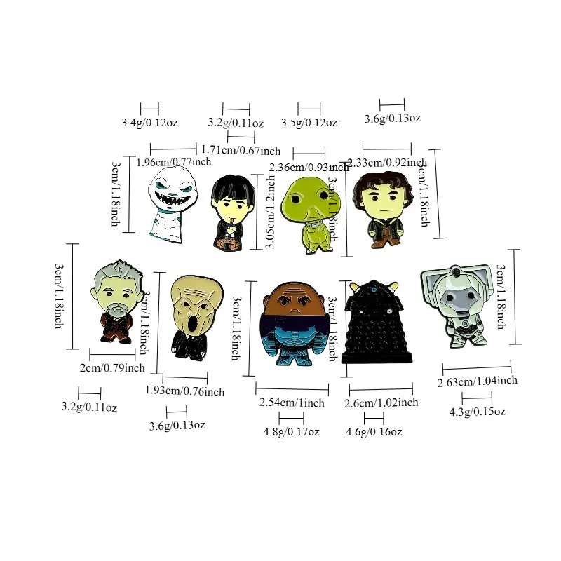 Doctor Who Q-version Cartoon Metal Brooch Anime Peripheral Creative Badge for Both Men and Women Decorative Accessories view 4